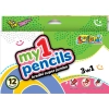 PENMATE, Kredki Moje Pierwsze Super Jumbo Kolori Penmate 12 Kolorów + Temperówka
