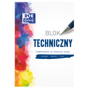BLOK TECHNICZNY OXFORD A4/10K BIAŁY