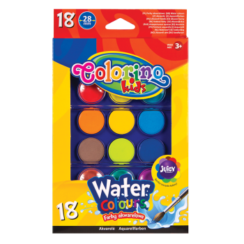 Farby akwarelowe duża pastylka 18 kolorów