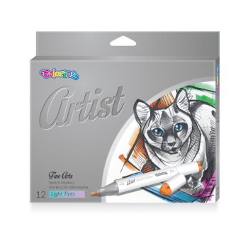 Markery do szkicowania Artist 12 kolorów pastelowe