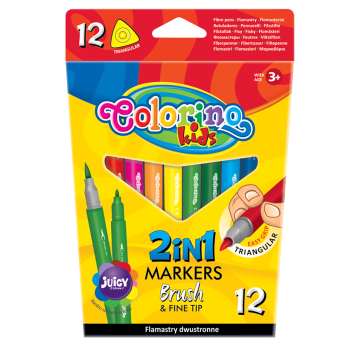 Flamastry dwustronne 12 kolorów