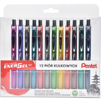 Pióro kulkowe 0,7 mm ENERGEL SET 12 szt.