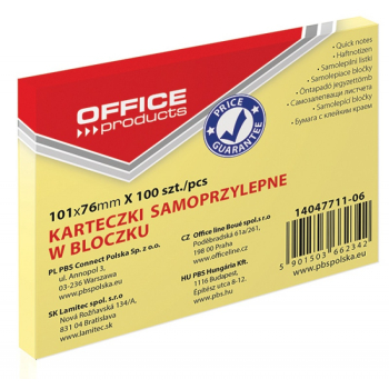 BLOCZEK SAMOPRZYLEPNY OFFICE PRODUCTS, 101X76MM