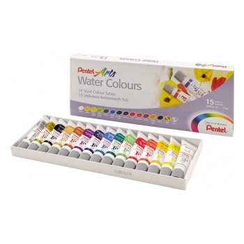 Akwarele w tubach Pentel 15 kolorów