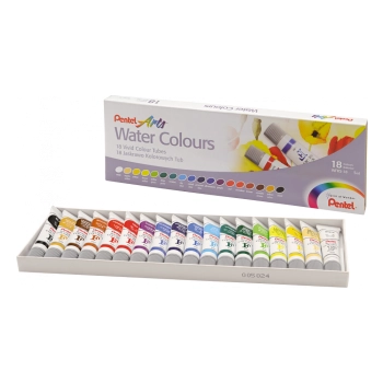 Akwarele w tubach Pentel 18 kolorów