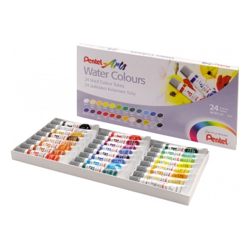 Akwarele w tubach Pentel 24 kolorów