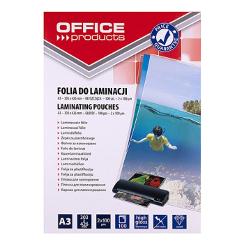 FOLIA DO LAMINOWANIA OFFICE PRODUCTS, A3, 2X100MIKR