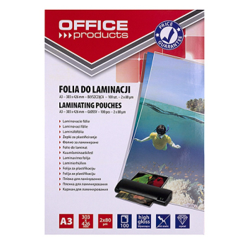 FOLIA DO LAMINOWANIA OFFICE PRODUCTS, A3, 2X80MIKR