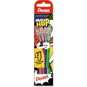 Długopis żelowy 1,0 MatteHop SET 4szt.