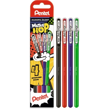 Długopis żelowy 1,0 MatteHop SET 4szt.