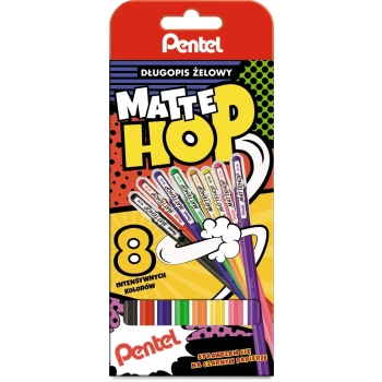 Długopis żelowy 1,0 MatteHop SET 8szt.
