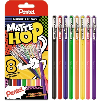 Długopis żelowy 1,0 MatteHop SET 8szt.