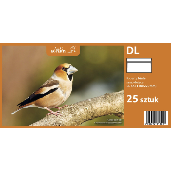 Koperta DL biała samoklejąca (25 sztuk)