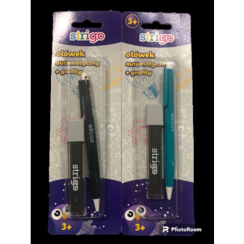 Ołówek automatyczny STRIGO z temperówką + grafity