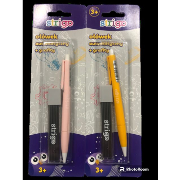 Ołówek automatyczny STRIGO z temperówką + grafity