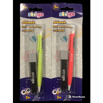 Ołówek automatyczny STRIGO z temperówką + grafity