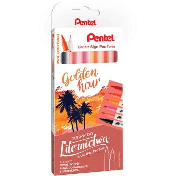 Zestaw do liternictwa Brush Sign Pen Twin Golden Hour