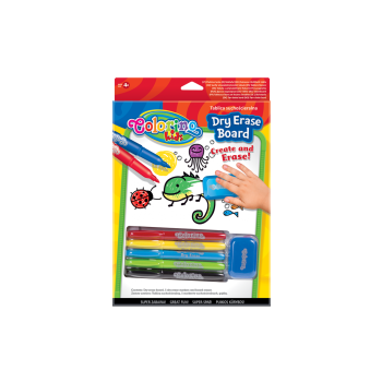 Tablica suchościeralna z markerami i gąbką